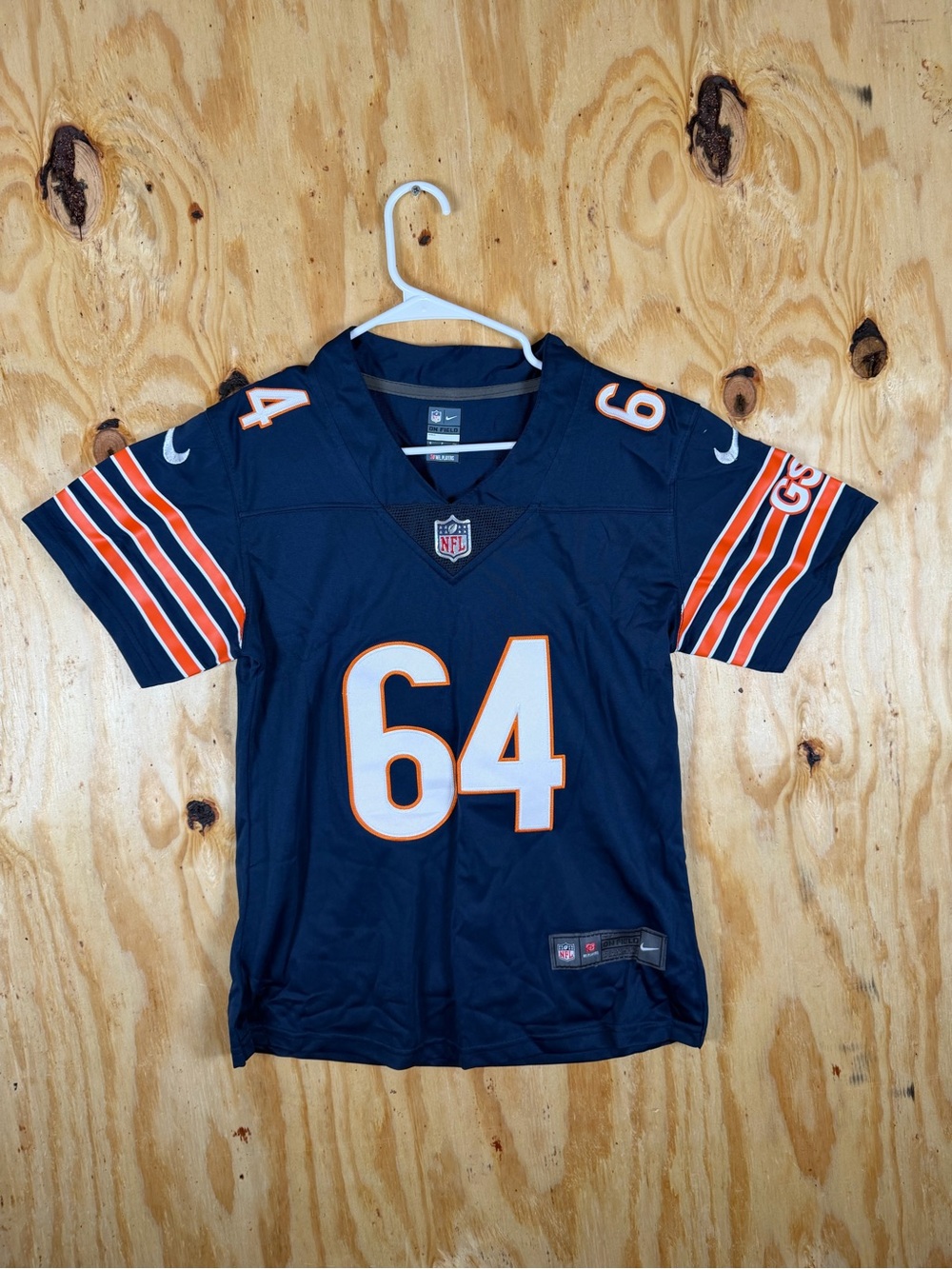Nike Chicago Bears Davey #64 Navy and Orange Football Jersey
